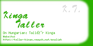 kinga taller business card